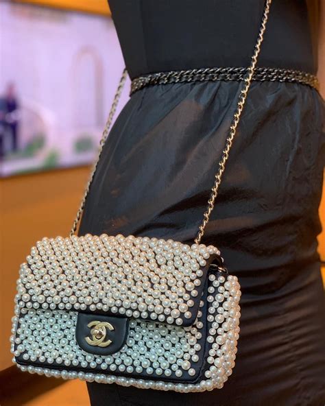 chanel flap bag pearls|chanel double sided flap bag.